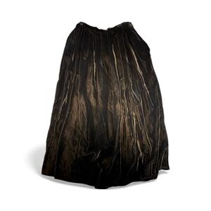 Pleated Black Velvet Maxi Skirt